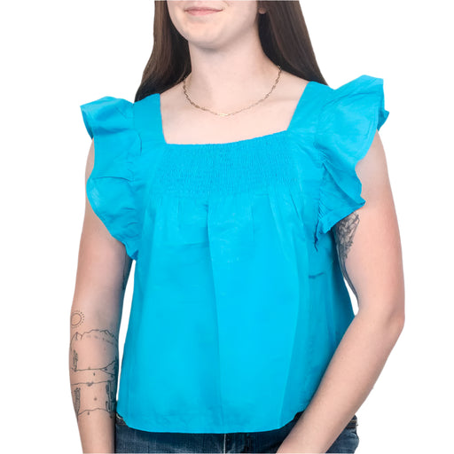 * Roper Women's Solid Turquoise Blouse - FINAL SALE WOMEN - Clothing - Tops - Short Sleeved Roper Apparel & Footwear