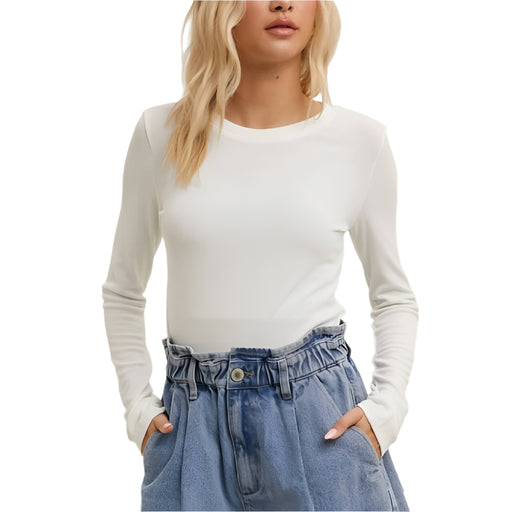Fitted Ribbed Knit Top WOMEN - Clothing - Tops - Long Sleeved Wishlist