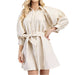 Puff Sleeve Striped Mini Dress WOMEN - Clothing - Dresses Glam