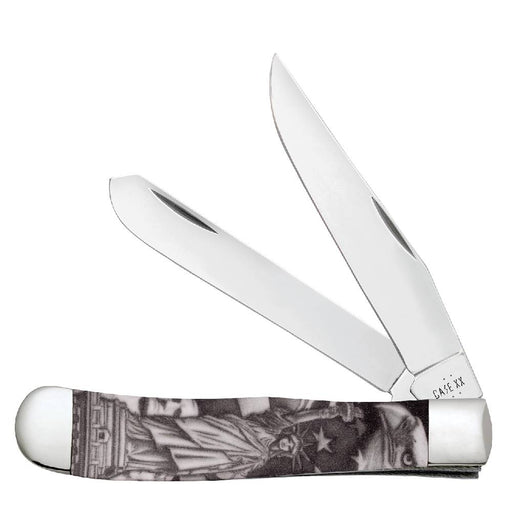 Case Statue of Liberty CCI White Synthetic Trapper Knives W.R. Case