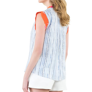 Striped Light Blue Top WOMEN - Clothing - Tops - Short Sleeved THML Clothing