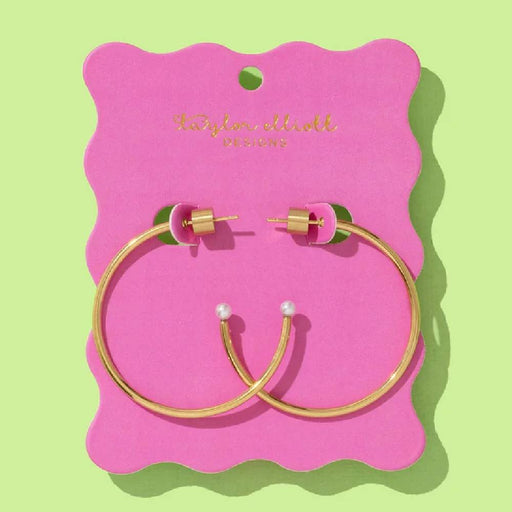 Alexis Extra Large Hoop w/Pearl Tip Earrings WOMEN - Accessories - Jewelry - Earrings Taylor Elliott Designs