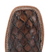 R. Watson Women's Chocolate Pirarucu Wide Square Toe Boot WOMEN - Footwear - Boots - Exotic Boots R Watson