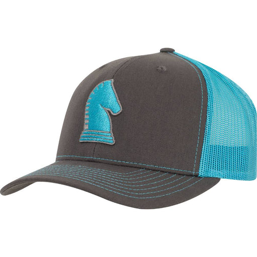 Classic Equine Cap with 3D Logo HATS - BASEBALL CAPS Classic Equine Charcoal/Neon Blue