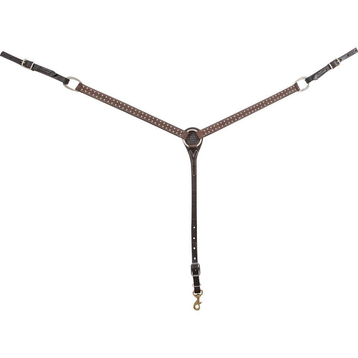 Martin Saddlery Silver Dots Chocolate Breast Collar Tack - Breast Collars Martin Saddlery