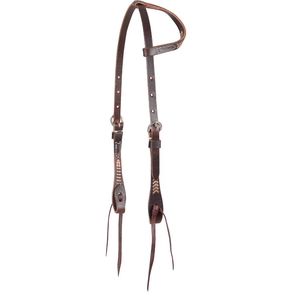 Martin Saddlery Rawhide Laced Chocolate One Ear Headstall Tack - Headstalls Martin Saddlery