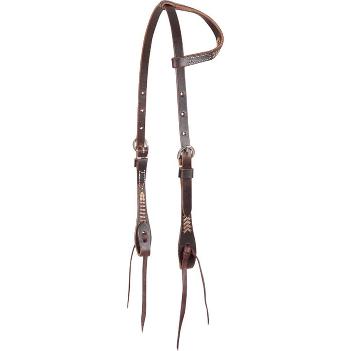 Martin Saddlery Rawhide Laced Chocolate One Ear Headstall Tack - Headstalls Martin Saddlery