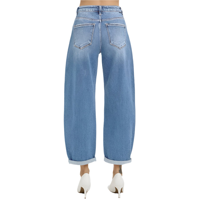Risen High Rise Crop Mild Barrel Cuffed Jean WOMEN - Clothing - Jeans Risen Jeans