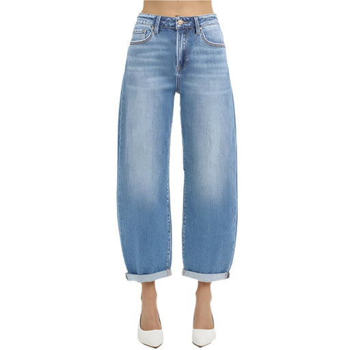 Risen High Rise Crop Mild Barrel Cuffed Jean WOMEN - Clothing - Jeans Risen Jeans