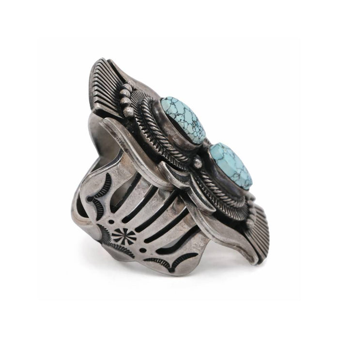 Curtis Pete Blue Moon Spider Turquoise Ring WOMEN - Accessories - Jewelry - Rings Manitou Gallery Historic