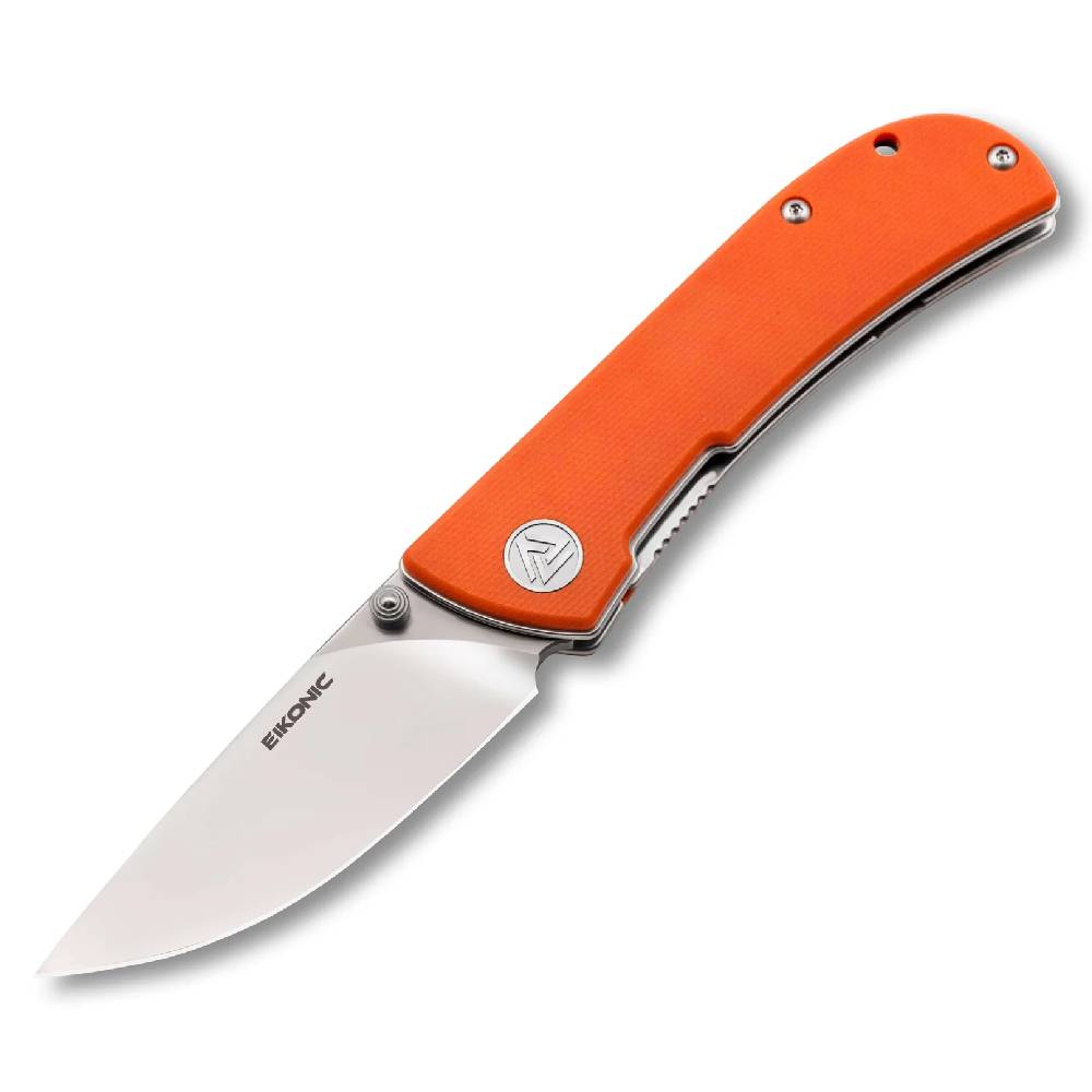 Eikonic Fairwind Folding Drop Point Plain Blade Knife - Orange Knives Eikonic Knives