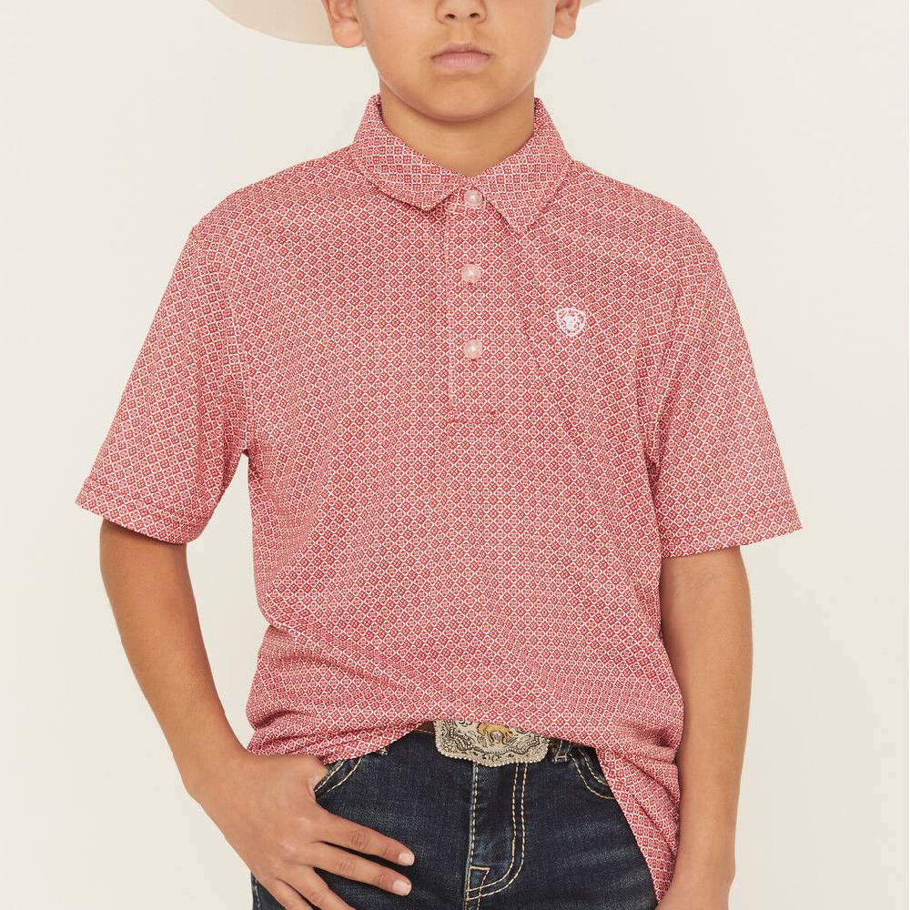 Ariat Boy's Tek Geo Print Polo Shirt KIDS - Boys - Clothing - Shirts - Short Sleeve Shirts Ariat Clothing