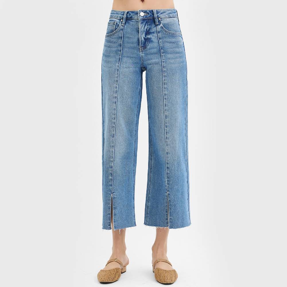Risen Mid Rise Crop Wide Leg Jean WOMEN - Clothing - Jeans Risen Jeans