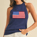 American Flag Halter Sweater Top - Navy WOMEN - Clothing - Tops - Sleeveless Anniewear