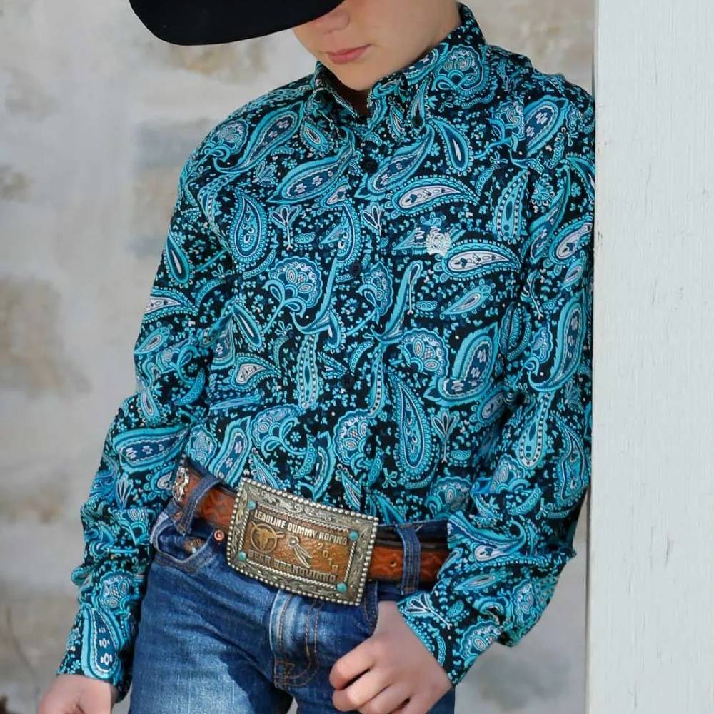 Cinch Boy's Paisley Button Down Shirt KIDS - Boys - Clothing - Shirts - Long Sleeve Shirts Cinch