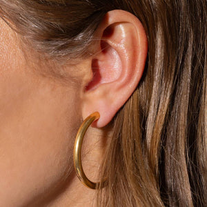 Terry Large Gold Hoop Earrings