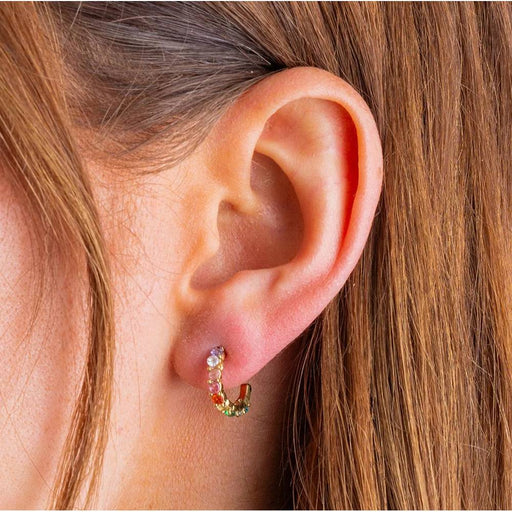 Hallie Huggie Earrings w/Multicolor Gems WOMEN - Accessories - Jewelry - Earrings Taylor Elliott Designs