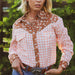 Howdy Hanny Ditzy Daisy Pearl Snap Shirt - Orange WOMEN - Clothing - Tops - Long Sleeved Howdy Hanny