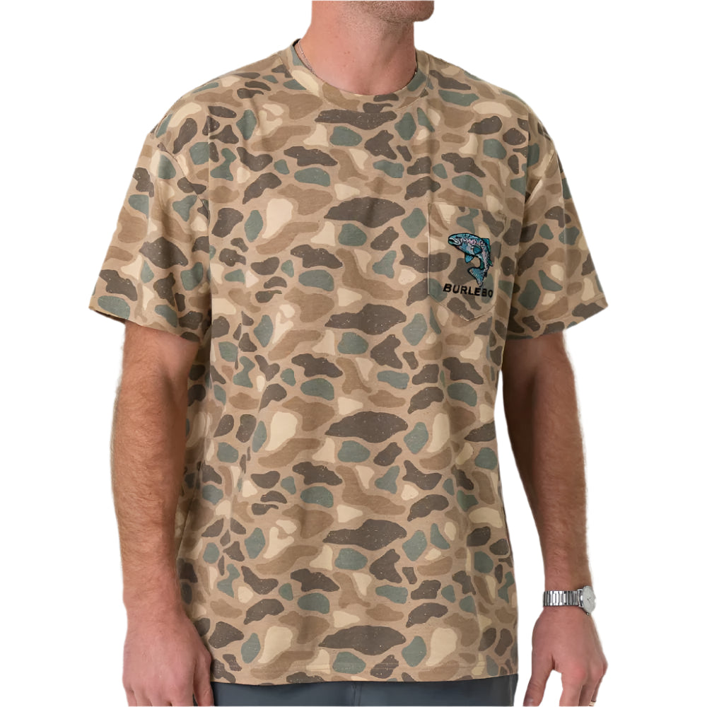 Burlebo Pintail Camo Tee w/Jumping Trout Pocket MEN - Clothing - T-Shirts & Tanks Burlebo