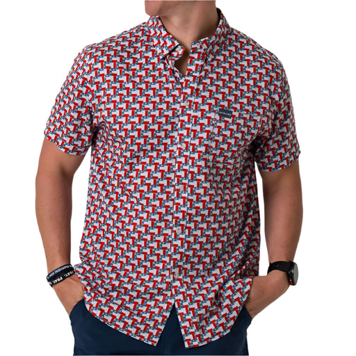Burlebo Performance Button Up Shirt - Texas Flag MEN - Clothing - Shirts - Short Sleeve Burlebo