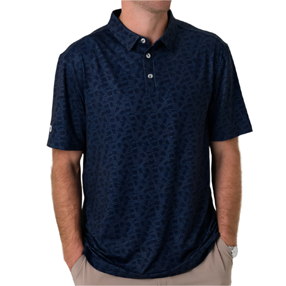 Burlebo Performance Polo Shirt - Navy Star Stripes MEN - Clothing - Shirts - Short Sleeve Burlebo