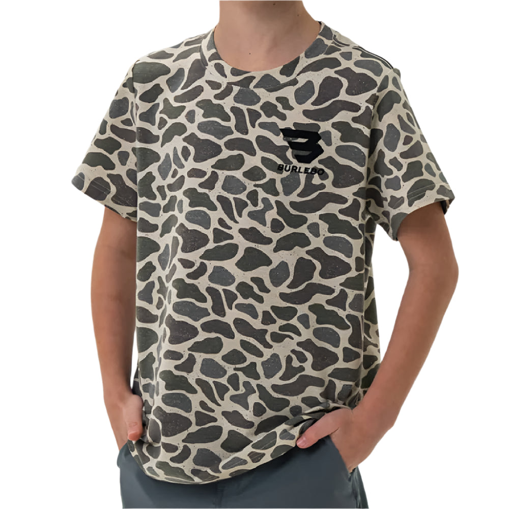Burlebo Boy's Flying B Tee - Classic Deer Camo