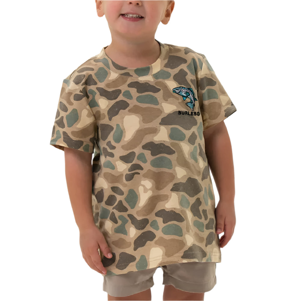 Burlebo Boy's Pintail Camo Tee - Jumping Trout