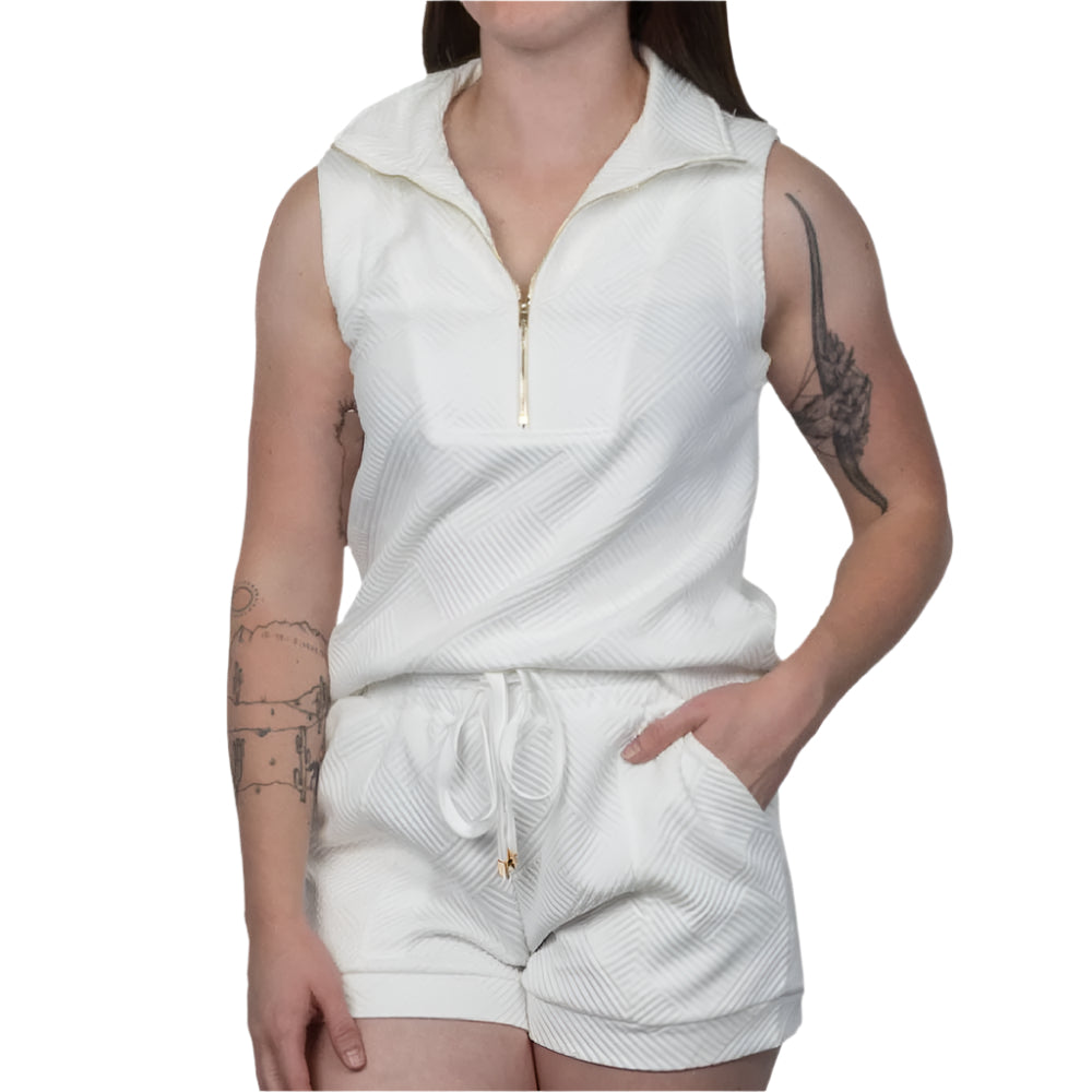 Textured Tank Top & Drawstring Short Set