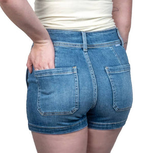 Risen High Rise Patched Front Pocket Shorts