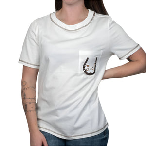 Rodeo Horseshoe Embroidered Pocket Tee WOMEN - Clothing - Tops - Short Sleeved Little Daisy Closet
