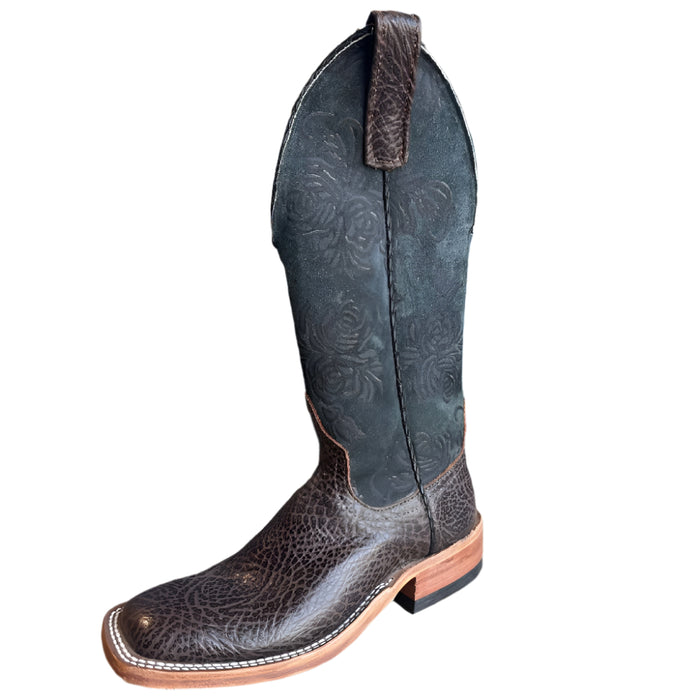 Anderson Bean Chocolate Roma Black Rose Boot - FINAL SALE *Size 5.5B WOMEN - Footwear - Boots - Exotic Boots Anderson Bean Boot Co.