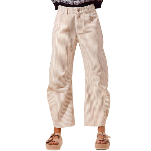 Mid Rise Barrel Pin Stripe Pant WOMEN - Clothing - Pants & Leggings So Me