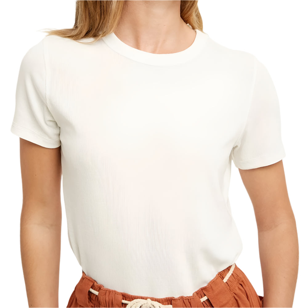 Ribbed Knit Tee WOMEN - Clothing - Tops - Short Sleeved Wishlist