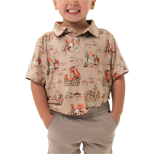 Burlebo Boy's Performance Polo Shirt - Cowboy Up Khaki KIDS - Boys - Clothing - Shirts - Short Sleeve Shirts Burlebo