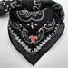 Black Floral Embroidered Bandana WOMEN - Accessories - Scarves & Wraps Little Lamb Designs