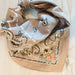 Tan Floral Embroidered Bandana ACCESSORIES - Additional Accessories - Wild Rags & Scarves Little Lamb Designs