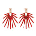 Red Sunburst Statement Drop Earrings WOMEN - Accessories - Jewelry - Earrings St Armands Design of Sarasota
