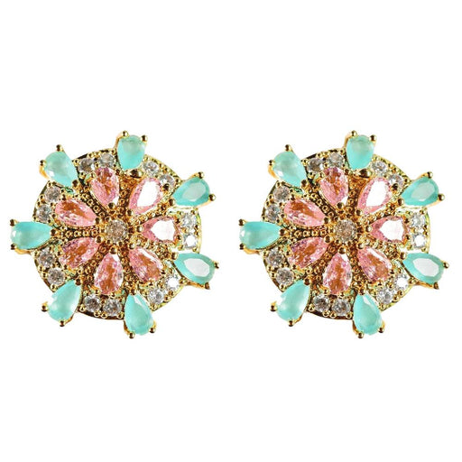 Pink/Turquoise Sand Dollar Stud Earrings WOMEN - Accessories - Jewelry - Earrings St Armands Design of Sarasota