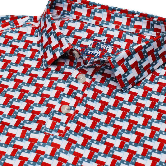 Burlebo Texas Flags Performance Polo MEN - Clothing - Shirts - Short Sleeve Burlebo