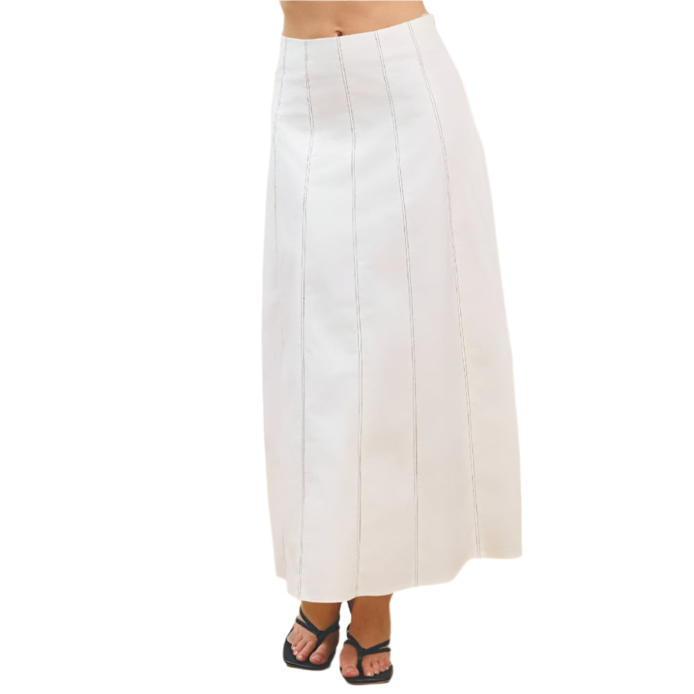 Contrast Topstitched Maxi Skirt WOMEN - Clothing - Skirts TCEC