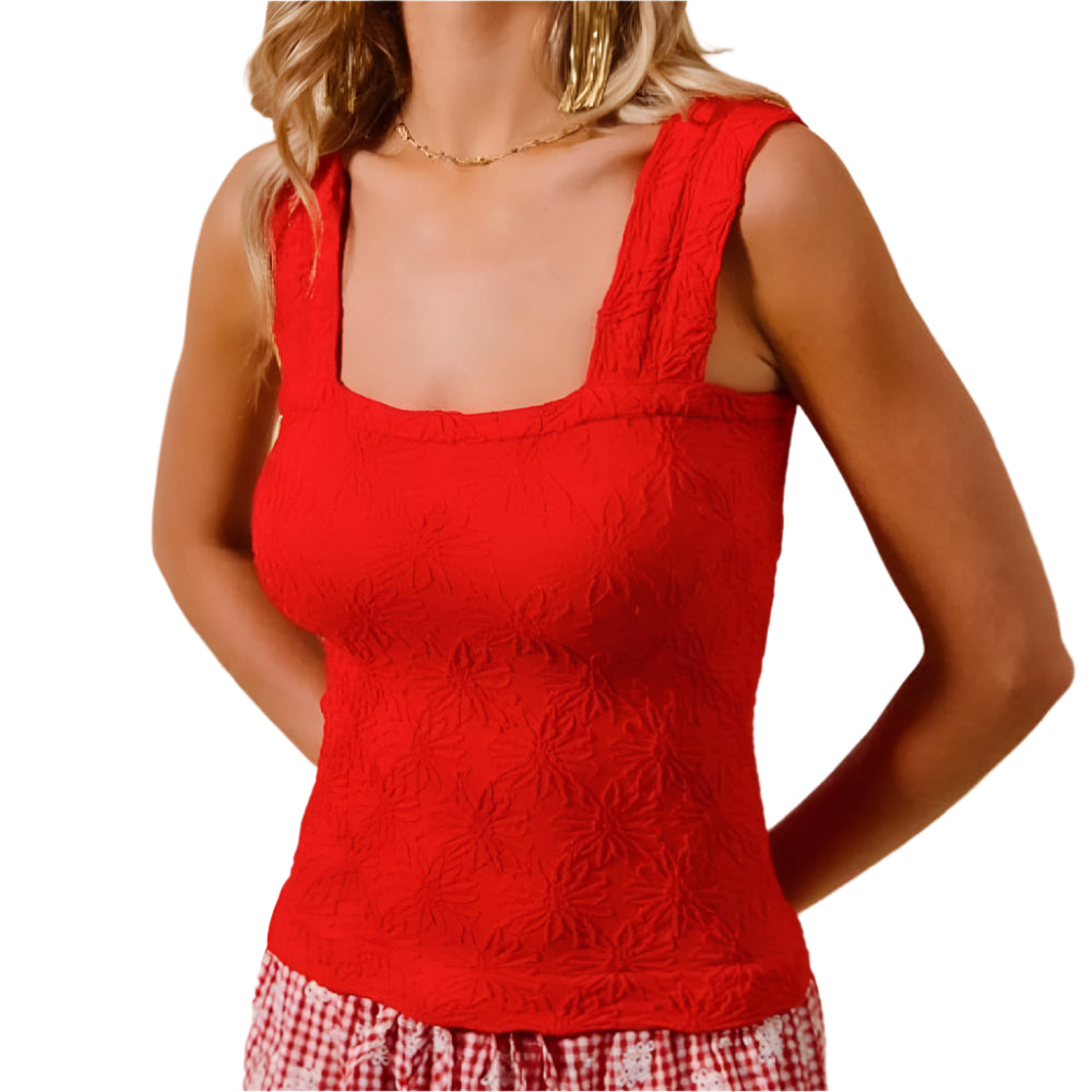 Floral Jacquard Seamless Tank WOMEN - Clothing - Tops - Sleeveless So Me