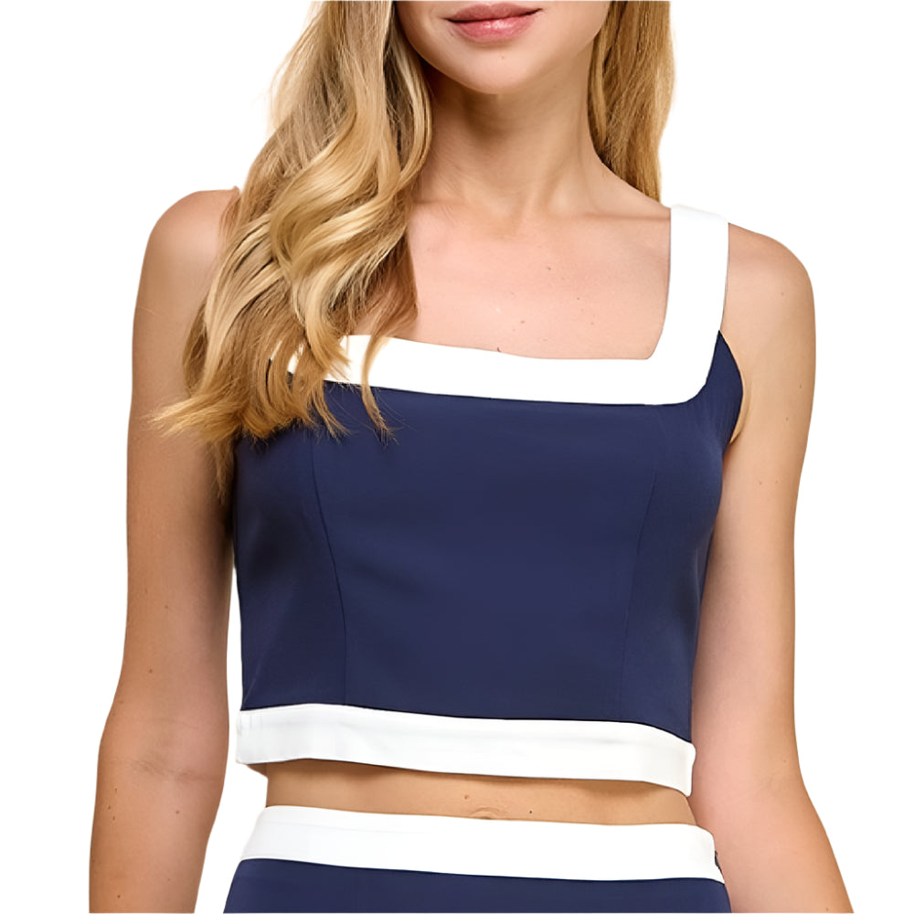 White Border Cropped Tank Top - FINAL SALE — Teskeys