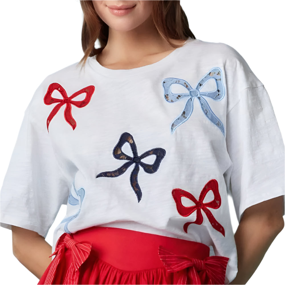Bow Lace Crop Tee