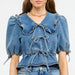 Bridget Ruffle Denim Top WOMEN - Clothing - Tops - Short Sleeved Sofie the Label