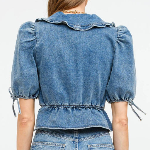 Bridget Ruffle Denim Top WOMEN - Clothing - Tops - Short Sleeved Sofie the Label