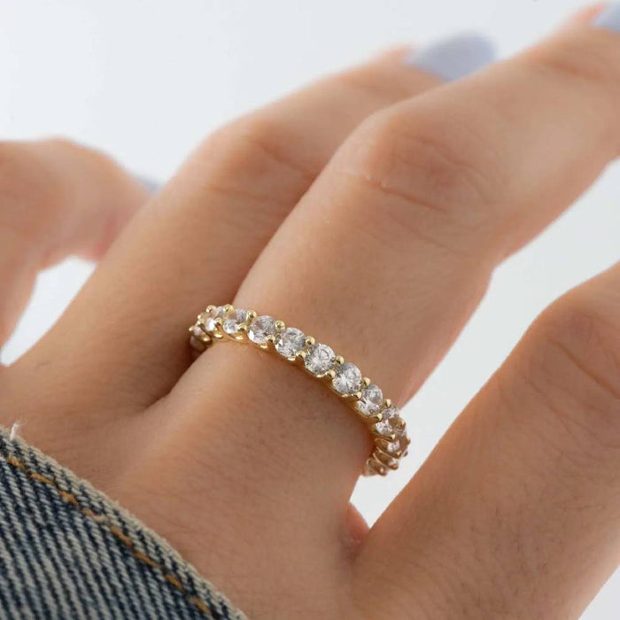 Gold Studded Eternity Band WOMEN - Accessories - Jewelry - Rings Sami Jewels