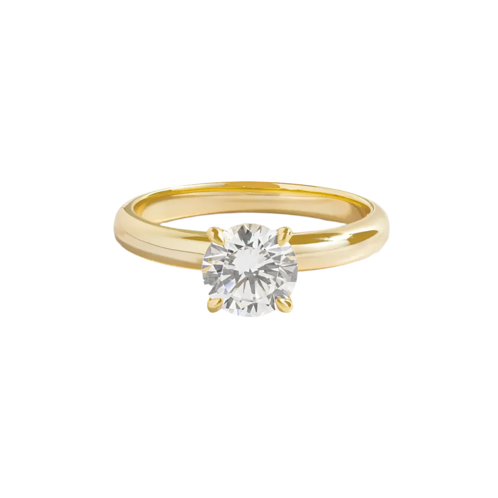 Gold Round Solitaire Ring WOMEN - Accessories - Jewelry - Rings Sami Jewels