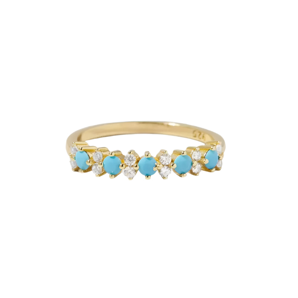 Gold Turquoise & CZ Ring WOMEN - Accessories - Jewelry - Rings Sami Jewels