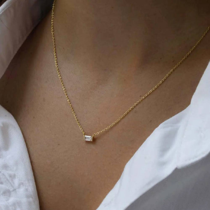 Gold Small Baguette Necklace WOMEN - Accessories - Jewelry - Necklaces Sami Jewels