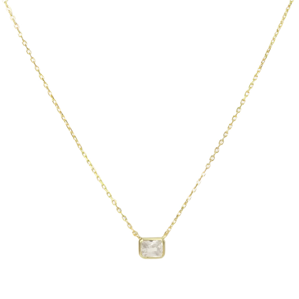 Gold Radiant Bezel Necklace WOMEN - Accessories - Jewelry - Necklaces Sami Jewels